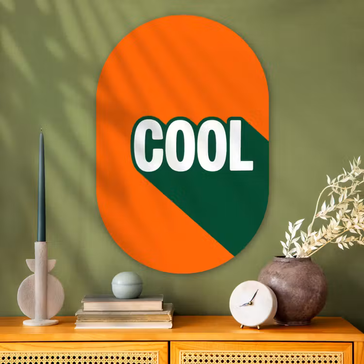 Muurovaal - Glas - Cool - Oranje - Groen — 2