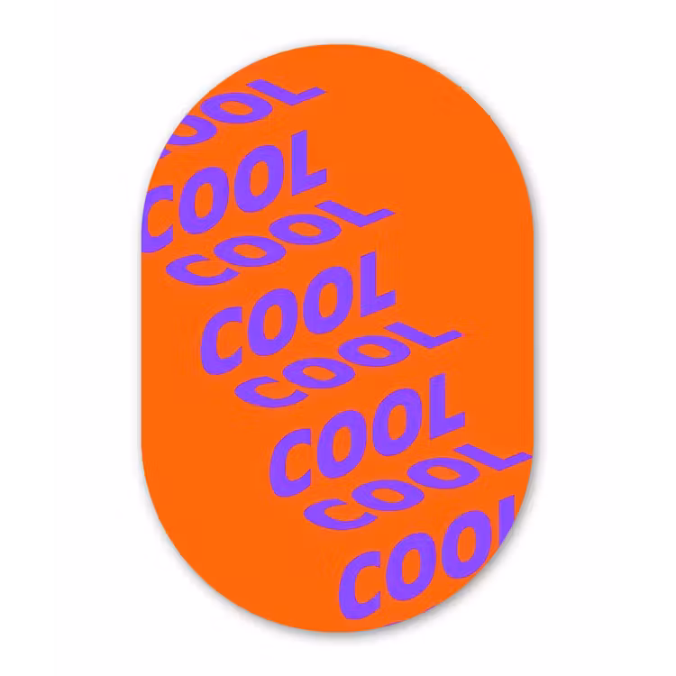 Muurovaal - Glas - Cool - Paars - Oranje — 1
