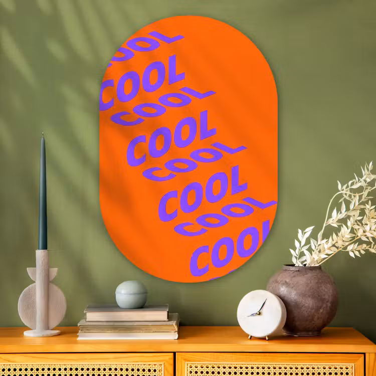Muurovaal - Glas - Cool - Paars - Oranje — 2