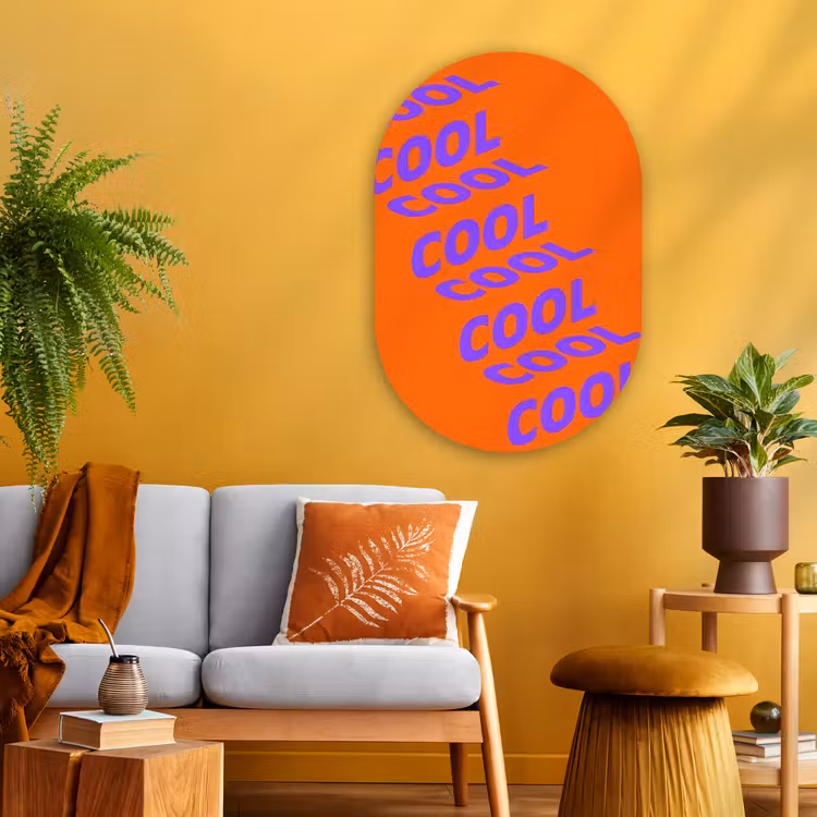 Muurovaal - Glas - Cool - Paars - Oranje — 3