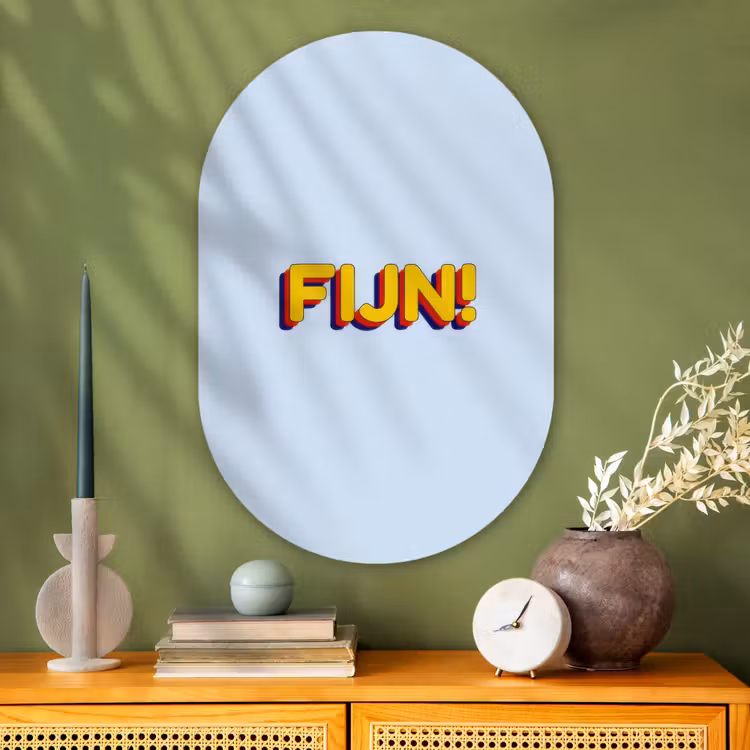 Muurovaal - Glas - Fijn - Geel - Oranje — 2