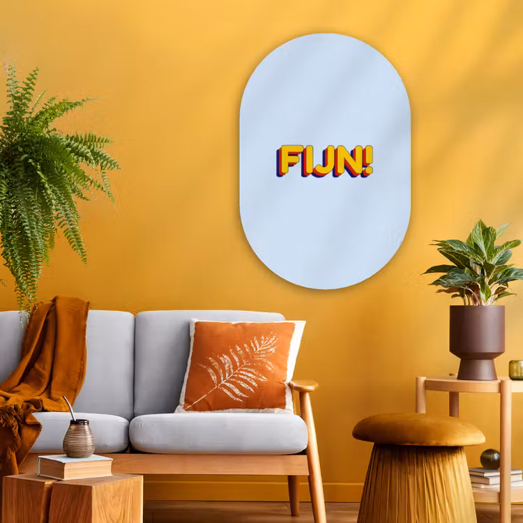 Muurovaal - Glas - Fijn - Geel - Oranje — 3