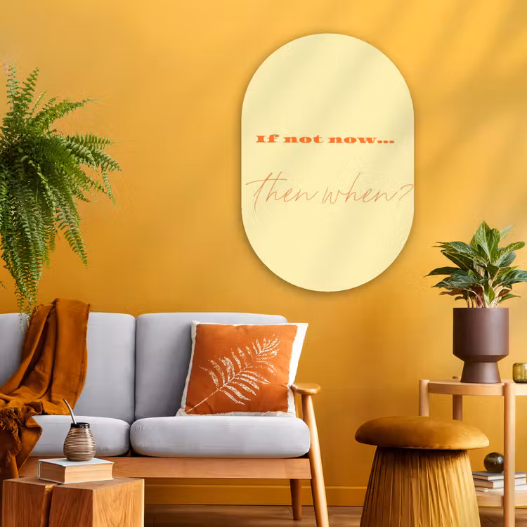 Muurovaal - Glas - Geel - Oranje - if not now then when — 3