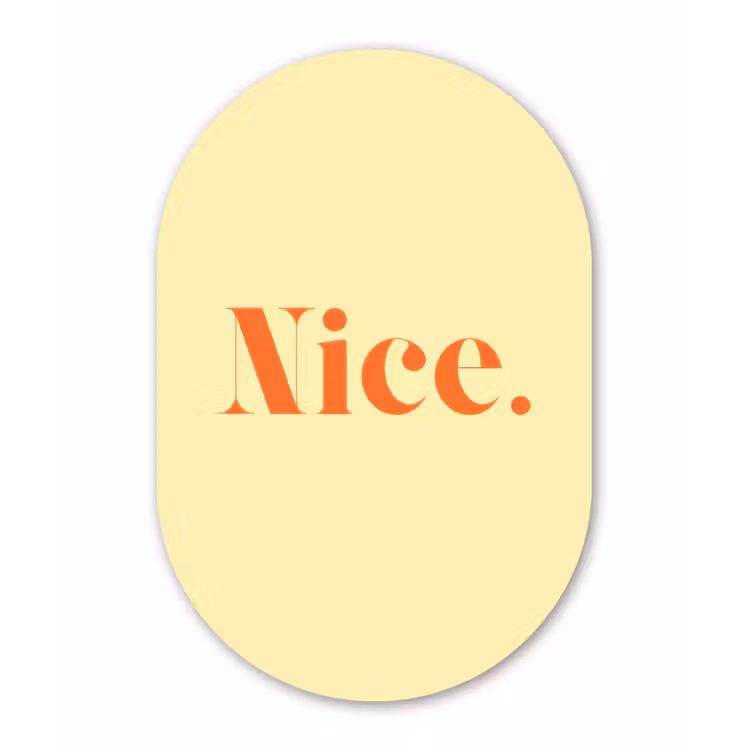 Muurovaal - Glas - Nice - Oranje - Geel - Minimalistisch — 1
