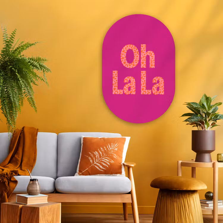 Muurovaal - Glas - Oh la la - Luipaardprint - Roze — 3