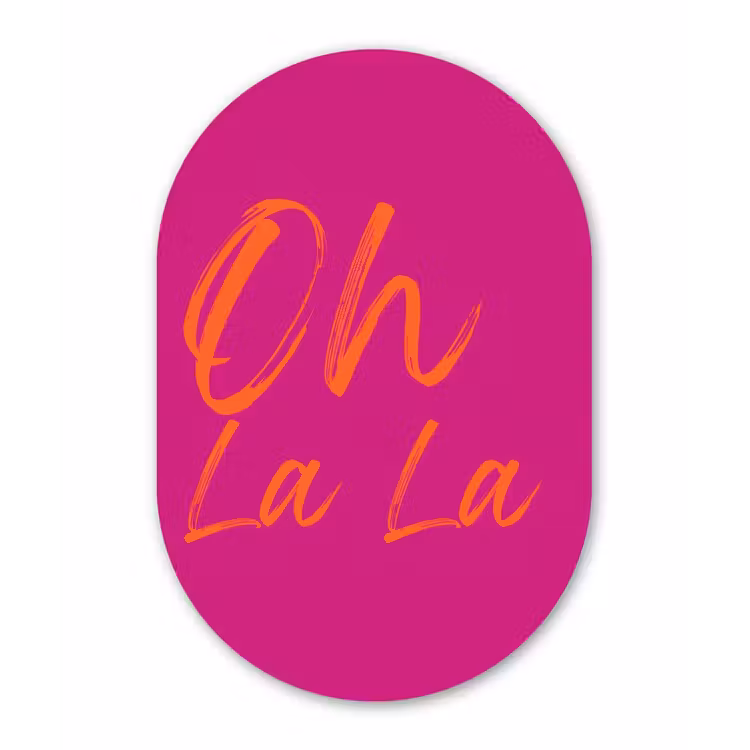 Muurovaal - Glas - Oh la la - Oranje - Roze — 1