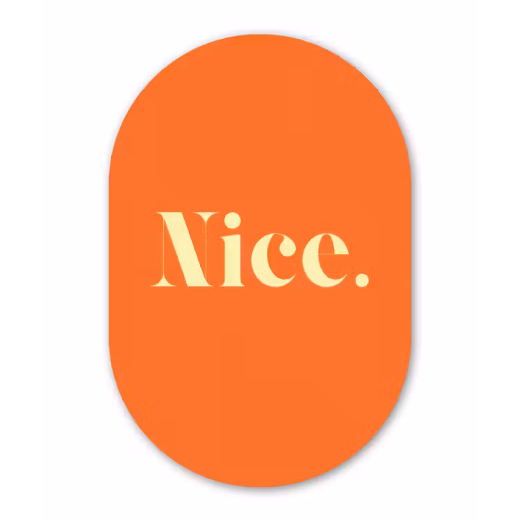 Muurovaal - Glas - Oranje - Gebroken wit - Nice — 1