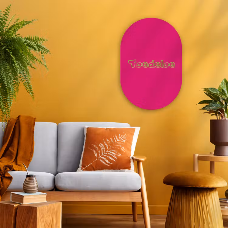 Muurovaal - Kunststof - Toedeloe - Groen - Roze — 2