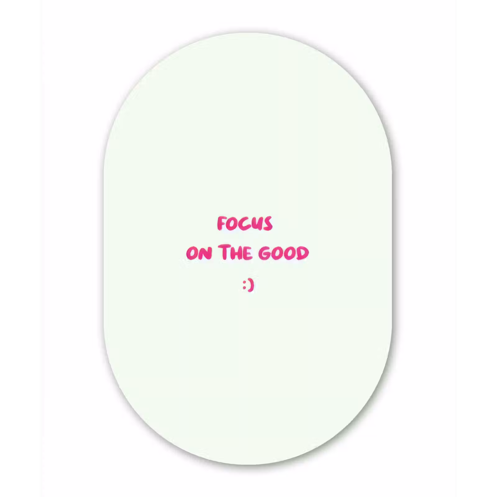 Muurovaal - Glas - Focus - Beige - Roze - Smiley — 1