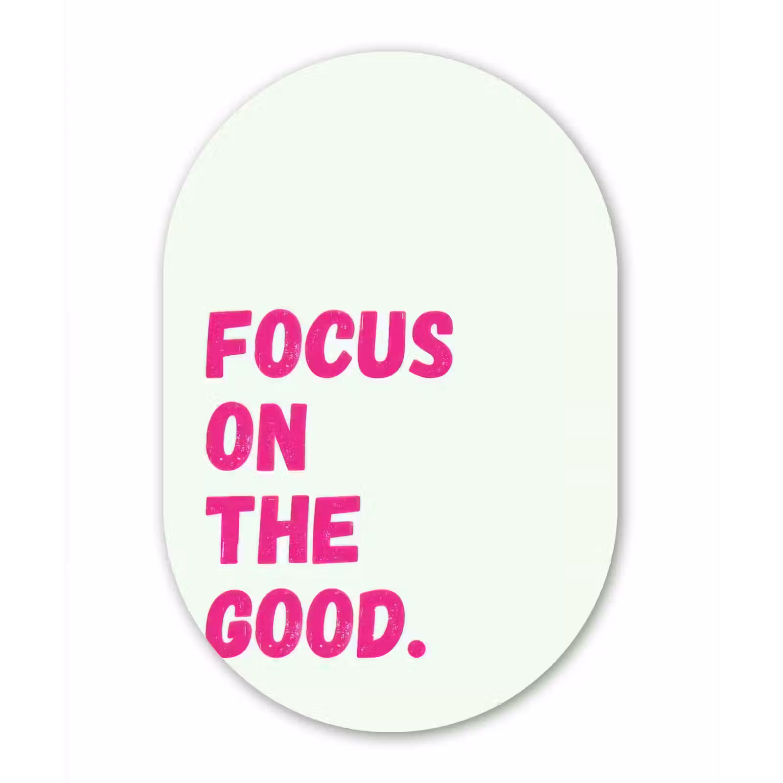Muurovaal - Glas - Focus on the good - Beige - Roze — 1