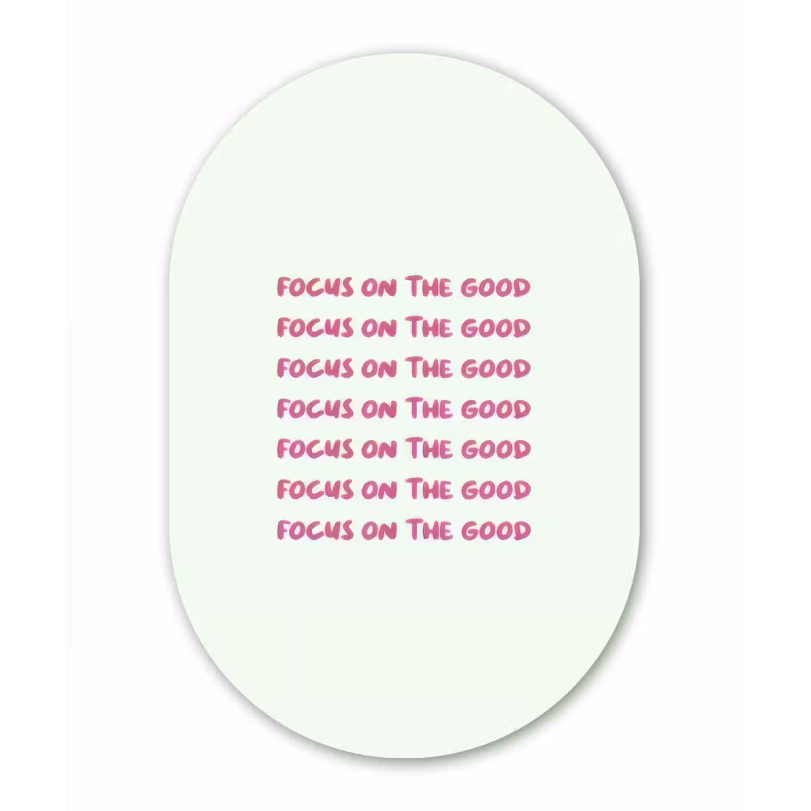 Muurovaal - Glas - Focus on the good - Roze — 1