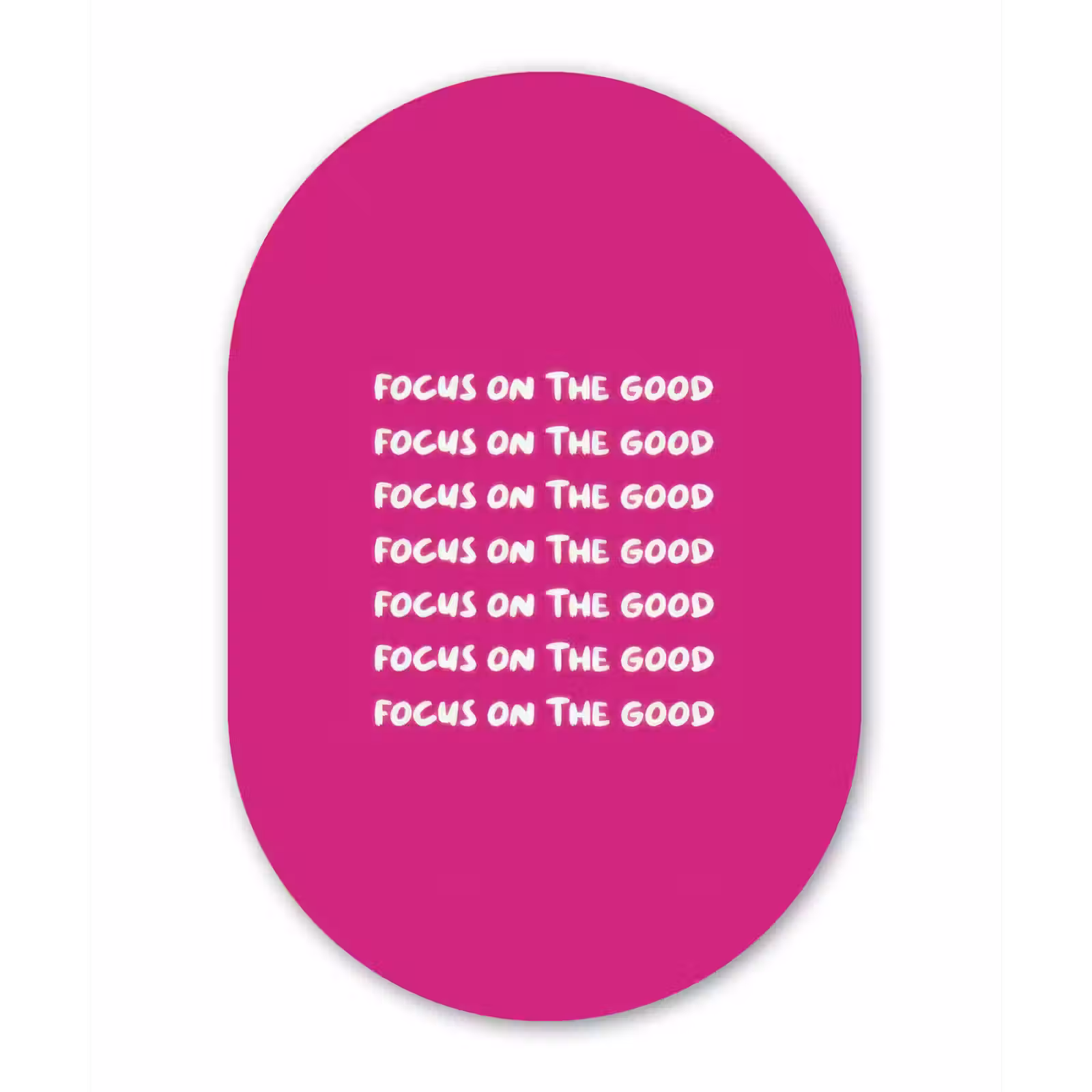 Muurovaal - Glas - Focus on the good - Roze - wit — 1