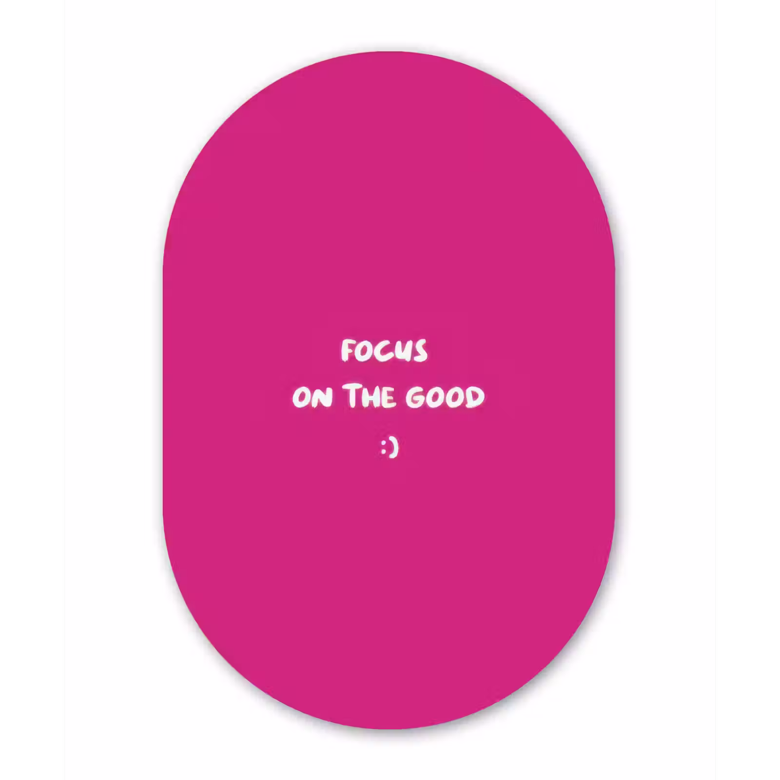 Muurovaal - Glas - Focus - Smiley - Roze — 1