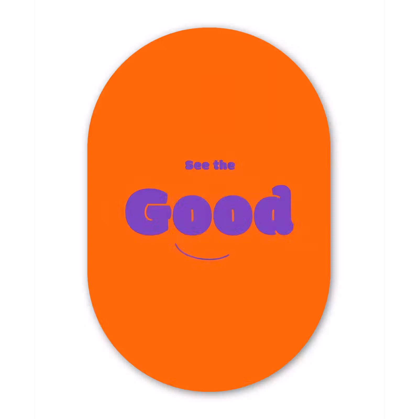 Muurovaal - Glas - See the good - Paars - Oranje - Smiley — 1
