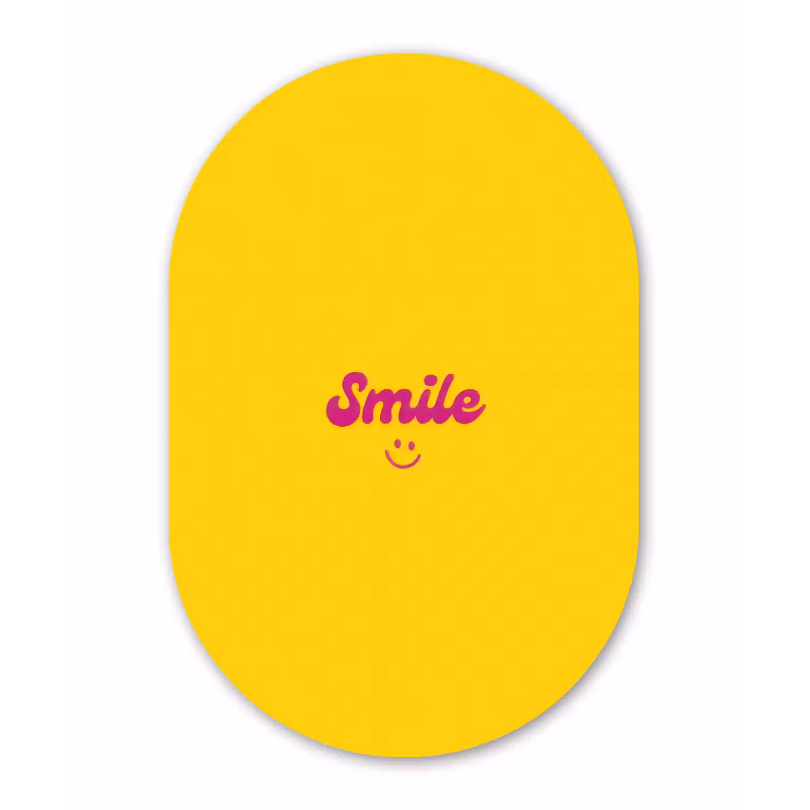 Muurovaal - Glas - Smile - Geel - Roze — 1