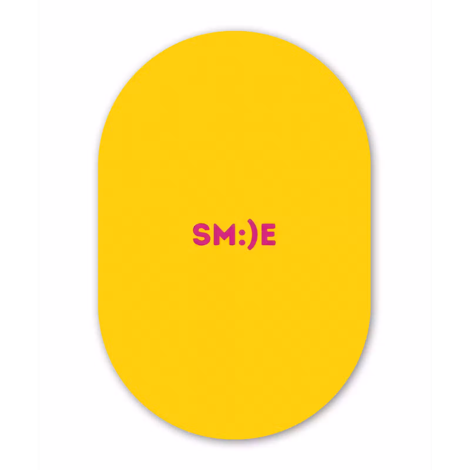 Muurovaal - Glas - Smile - Roze - Geel — 1