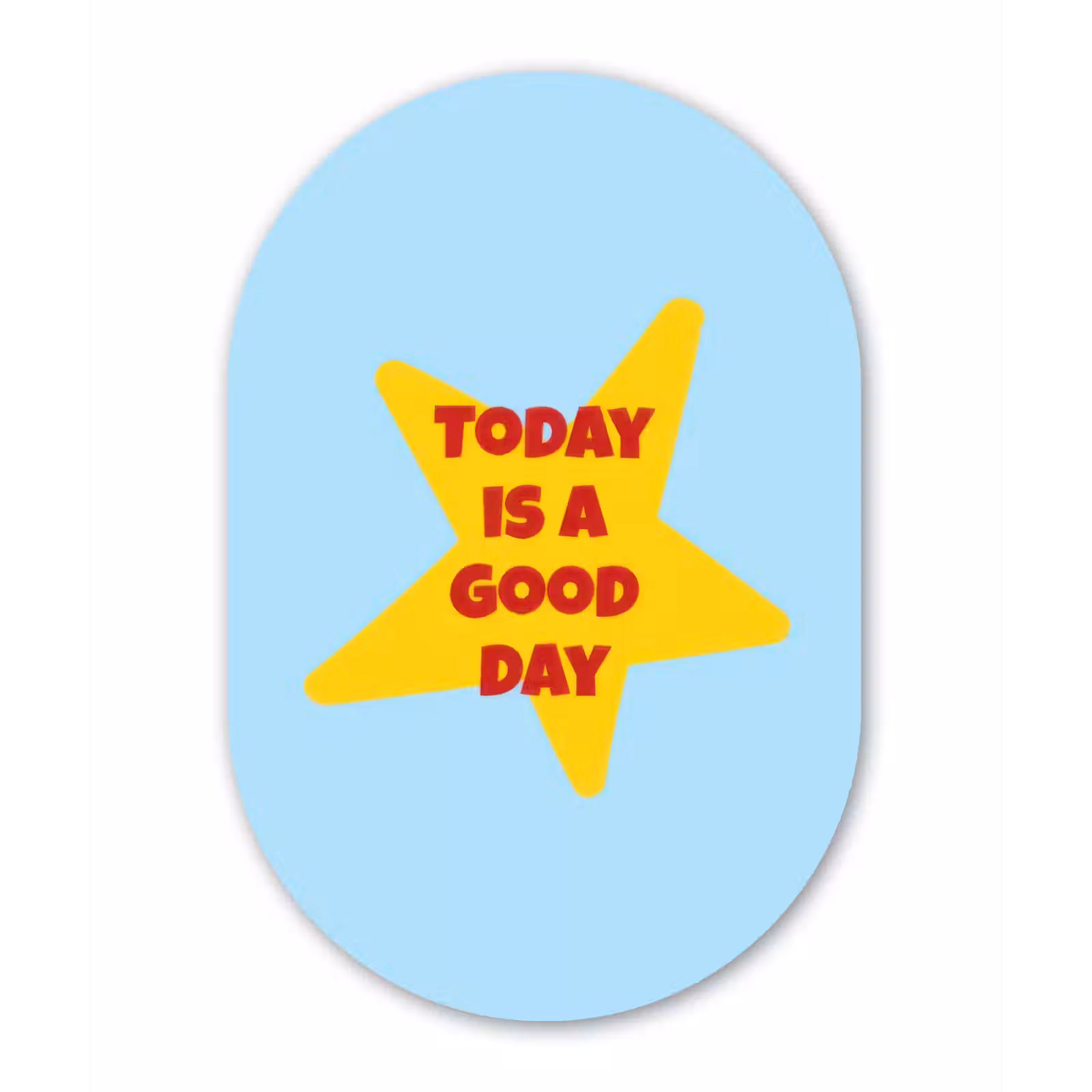 Muurovaal - Glas - Ster - Today is a good day - Blauw — 1