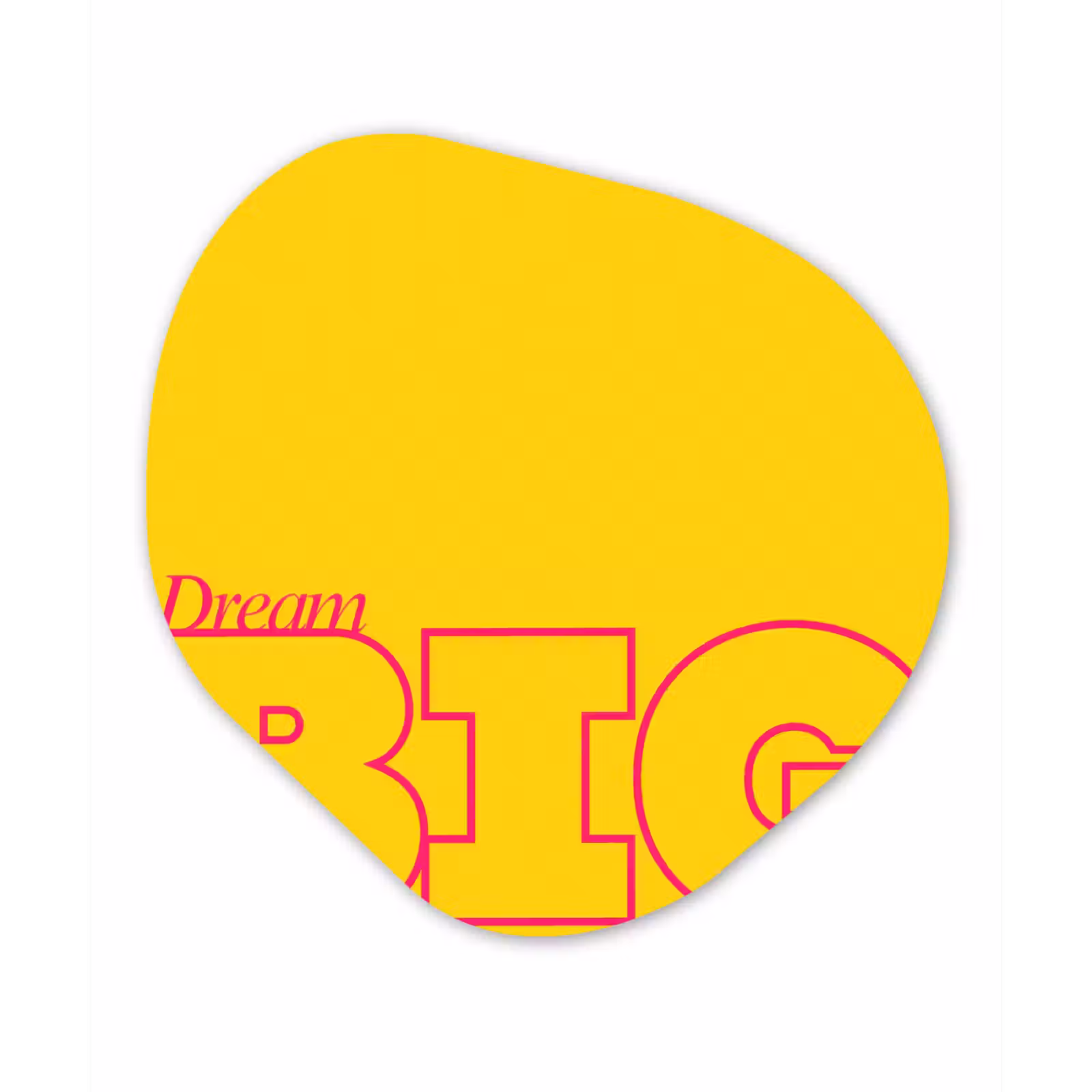 Organisch schilderij - Glas - Dream big - Geel - Grafisch — 1