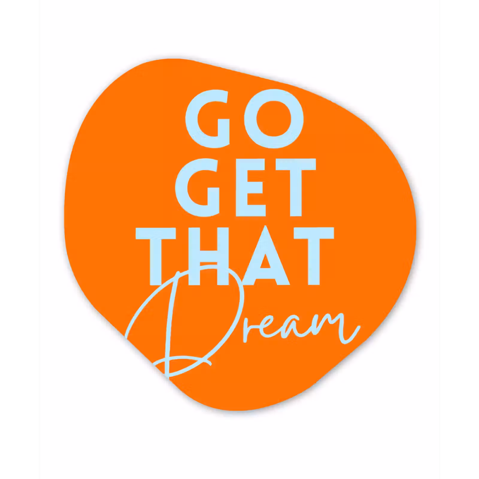 Organisch schilderij - Glas - Oranje - Blauw - Go get that dream — 1