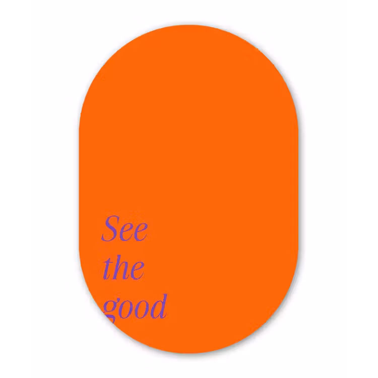 Muurovaal - Glas - See te good - Paars - Oranje — 1