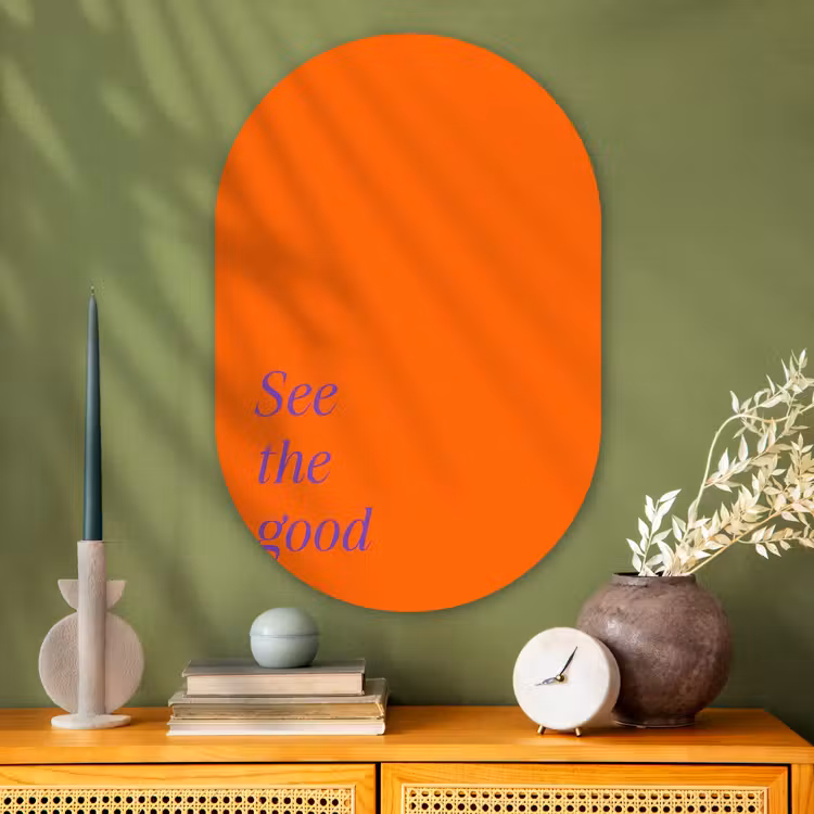 Muurovaal - Glas - See te good - Paars - Oranje — 2
