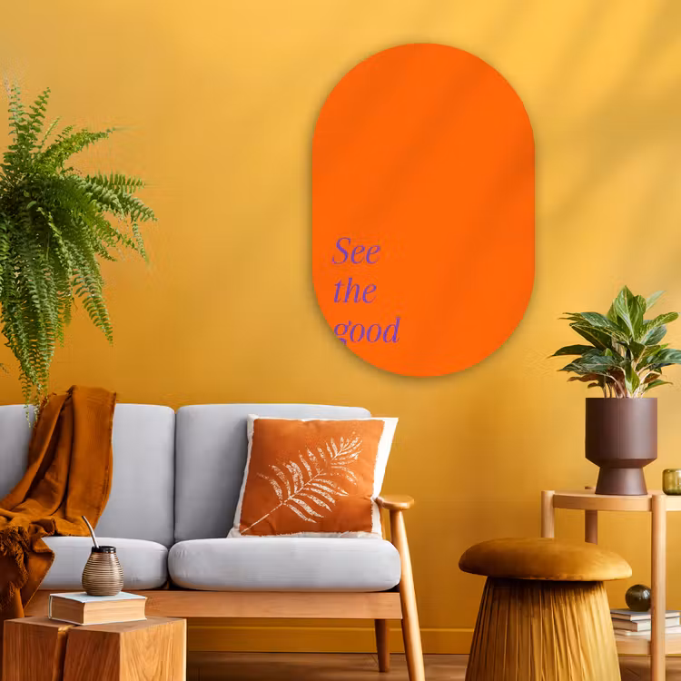 Muurovaal - Glas - See te good - Paars - Oranje — 3