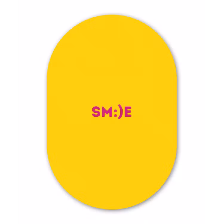 Muurovaal - Glas - Smile - Roze - Geel — 1