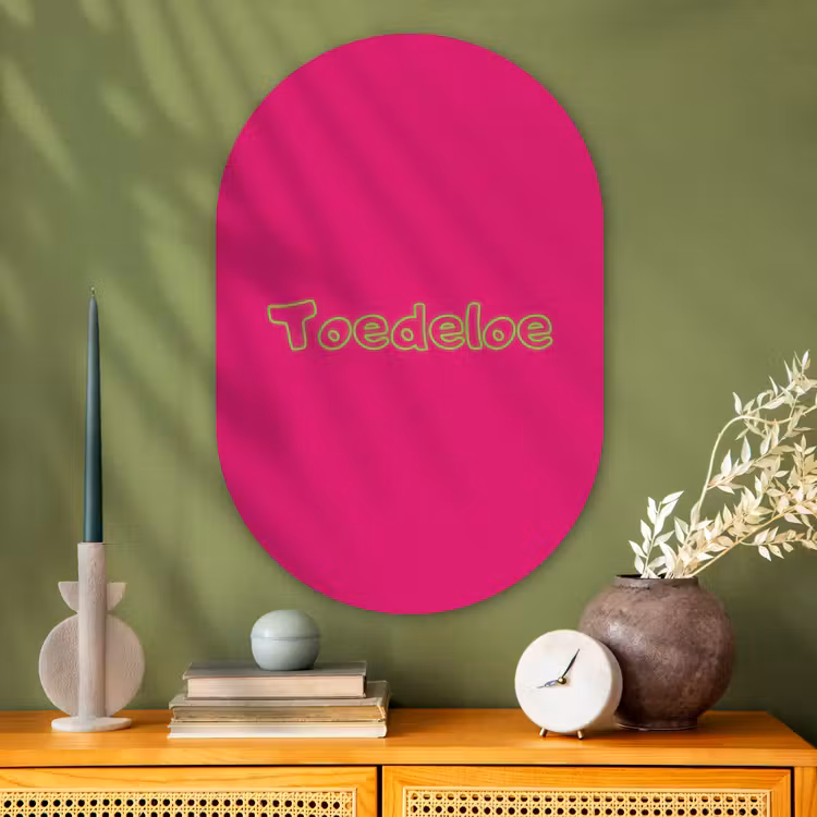 Muurovaal - Glas - Toedeloe - Groen - Roze — 2