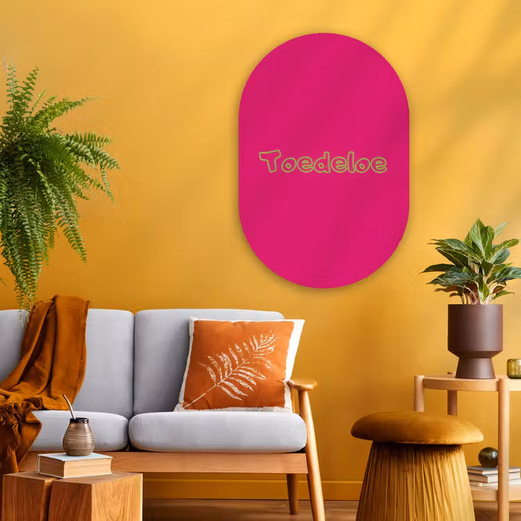 Muurovaal - Glas - Toedeloe - Groen - Roze — 3