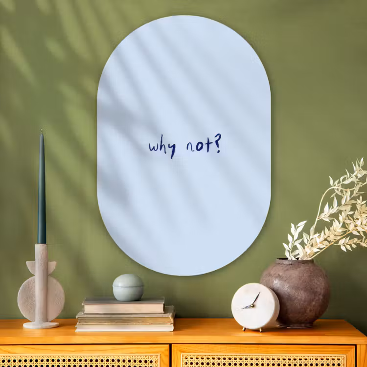 Muurovaal - Glas - Why not - Blauw - Donker blauw - Quote — 2
