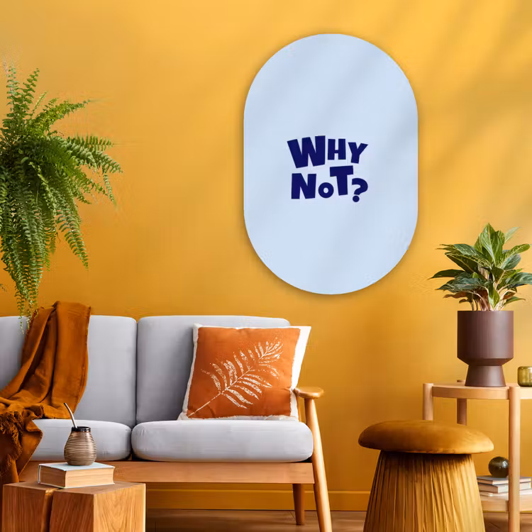 Muurovaal - Glas - Why not - Blauw - Licht blauw - Quote — 3