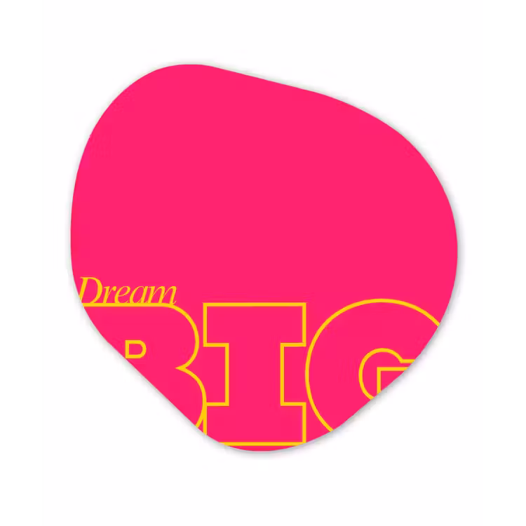 Organisch schilderij - Glas - Minimalistisch - Roze - Dream big - Grafisch — 1