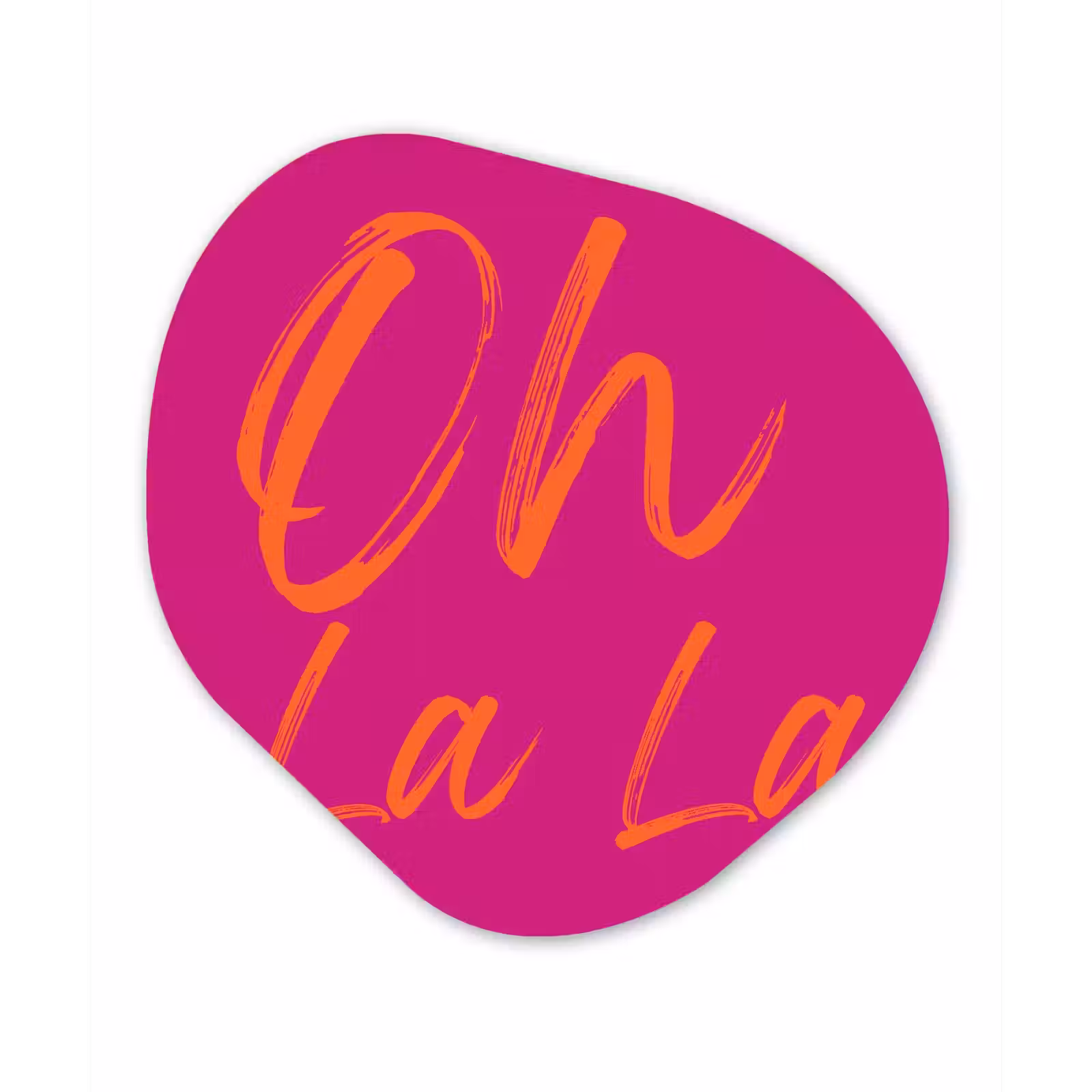 Organisch schilderij - Glas - Oh la la - Oranje - Roze — 1