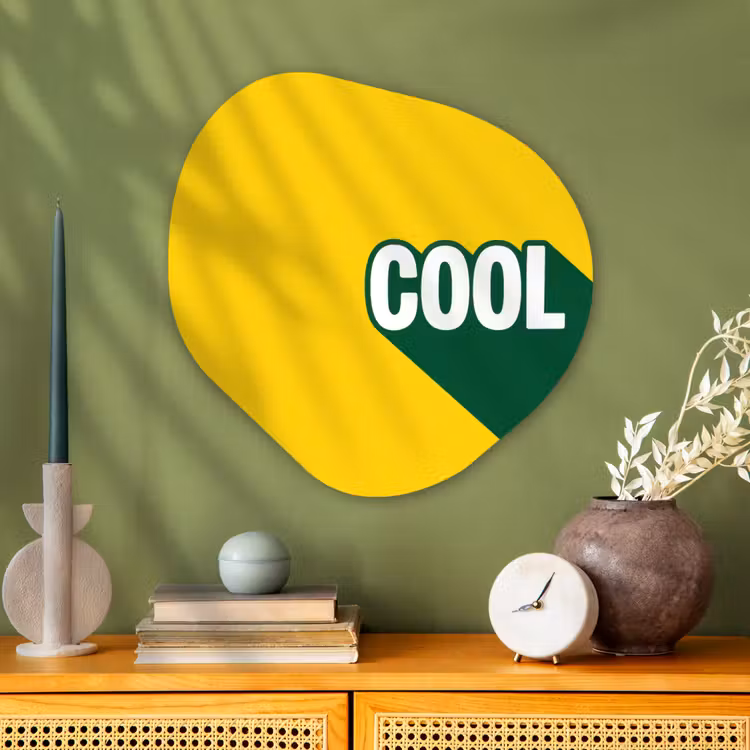 Organisch schilderij - Glas - Cool - Geel - Groen — 2