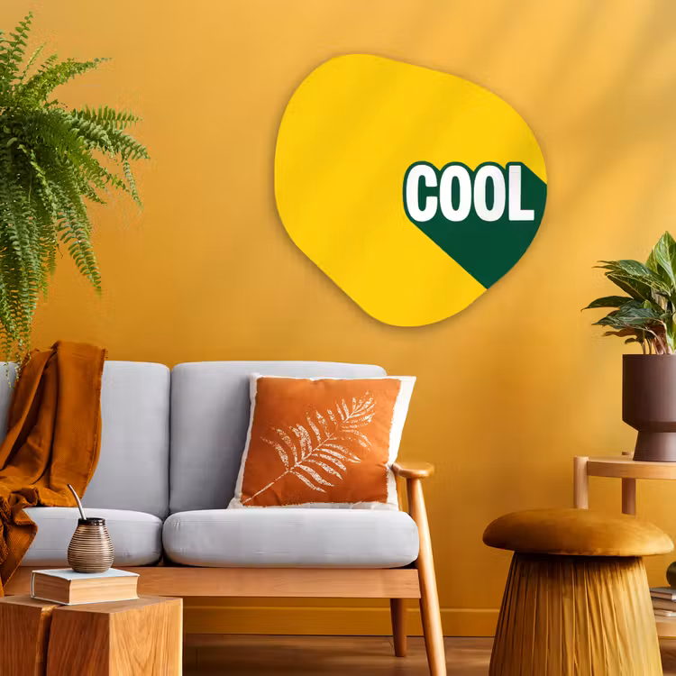 Organisch schilderij - Glas - Cool - Geel - Groen — 3