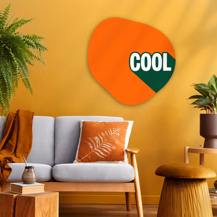 Organisch schilderij - Glas - Cool - Oranje - Groen — 3