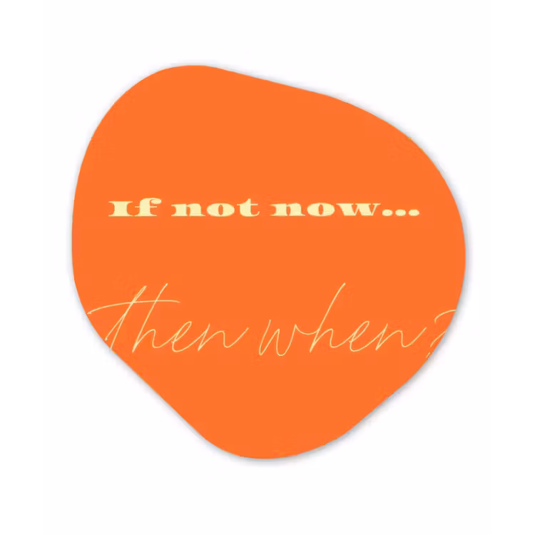 Organisch schilderij - Glas - If not now then when - Oranje - Geel - Levendig — 1