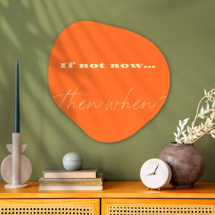 Organisch schilderij - Glas - If not now then when - Oranje - Geel - Levendig — 2