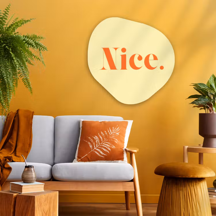 Organisch schilderij - Glas - Nice - Oranje - Geel - Minimalistisch — 3