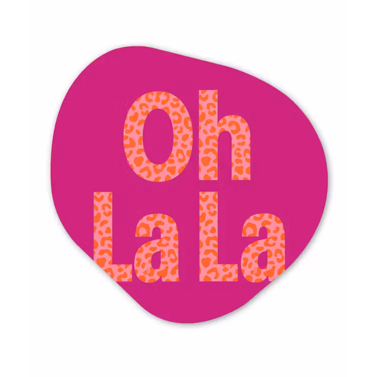Organisch schilderij - Glas - Oh la la - Luipaardprint - Roze — 1