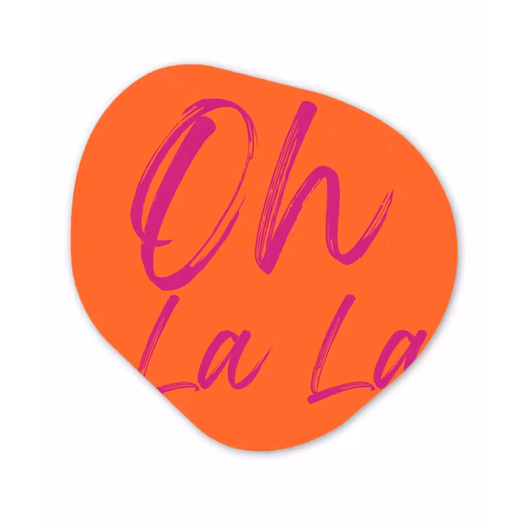 Organisch schilderij - Glas - Oh la la - Oranje - Roze - Grafisch — 1