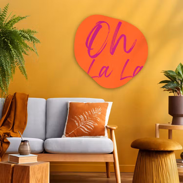 Organisch schilderij - Glas - Oh la la - Oranje - Roze - Grafisch — 3