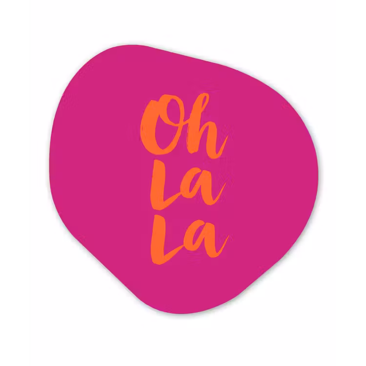 Organisch schilderij - Glas - Oh la la - Roze - Oranje - Minimalistisch — 1