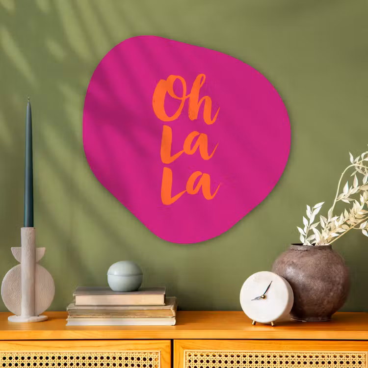 Organisch schilderij - Glas - Oh la la - Roze - Oranje - Minimalistisch — 2