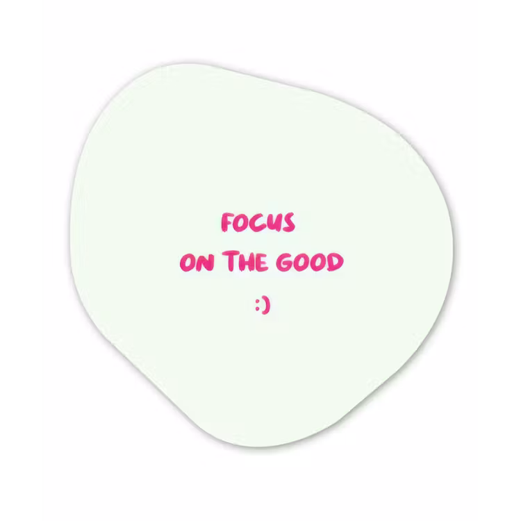 Organisch schilderij - Glas - Focus - Beige - Roze - Smiley — 1