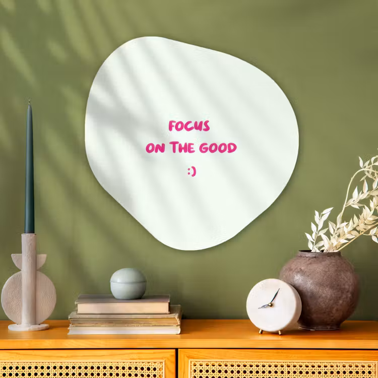 Organisch schilderij - Glas - Focus - Beige - Roze - Smiley — 2