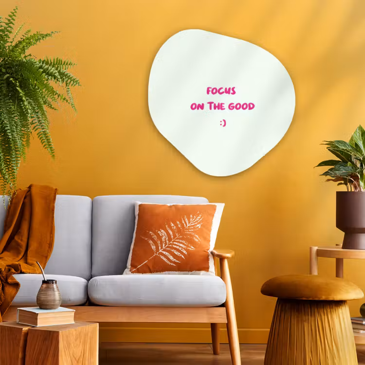 Organisch schilderij - Glas - Focus - Beige - Roze - Smiley — 3