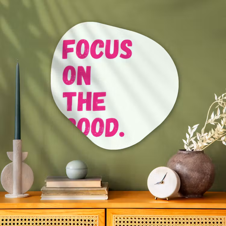 Organisch schilderij - Glas - Focus on the good - Beige - Roze — 2