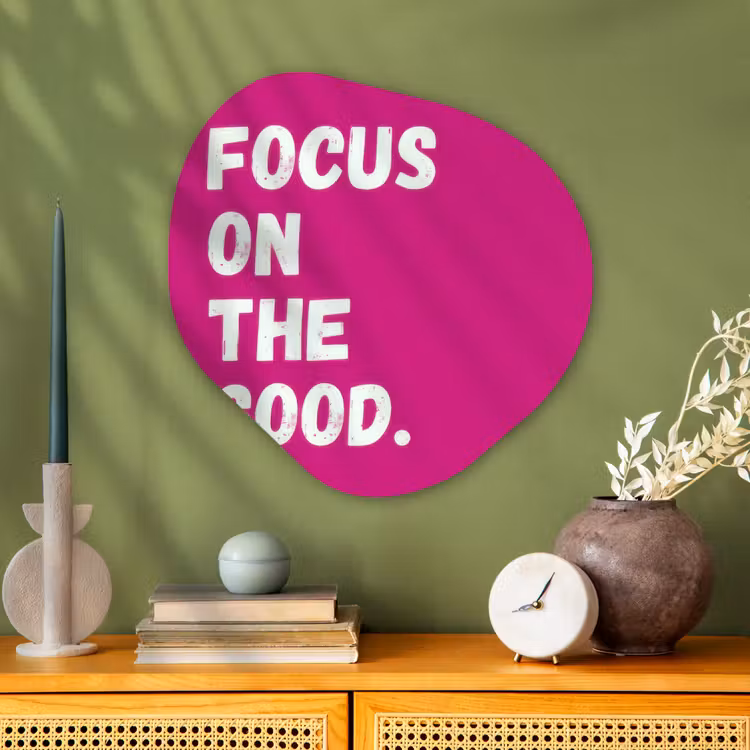 Organisch schilderij - Glas - Focus on the good - Roze - Simple — 2