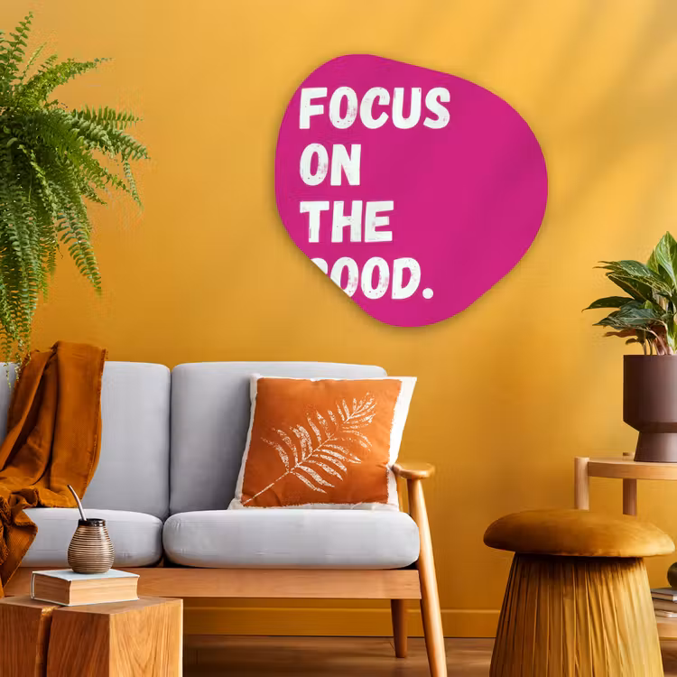 Organisch schilderij - Glas - Focus on the good - Roze - Simple — 3
